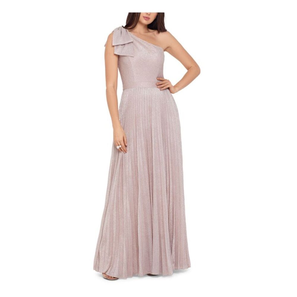 NWT XSCAPE Womens Pink Gown Sleeveless Full-Length Formal Fit + Flare Dress 6